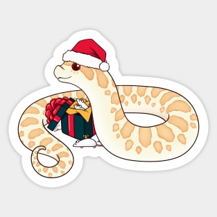 Albino Western Hognose Snake Christmas Edition Sticker